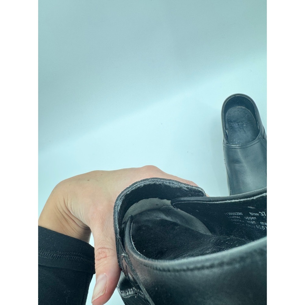 Dansko 37 Black Leather Clogs Nurse Occupation Comfort Shoes US 6.5-7 - Picture 11 of 12